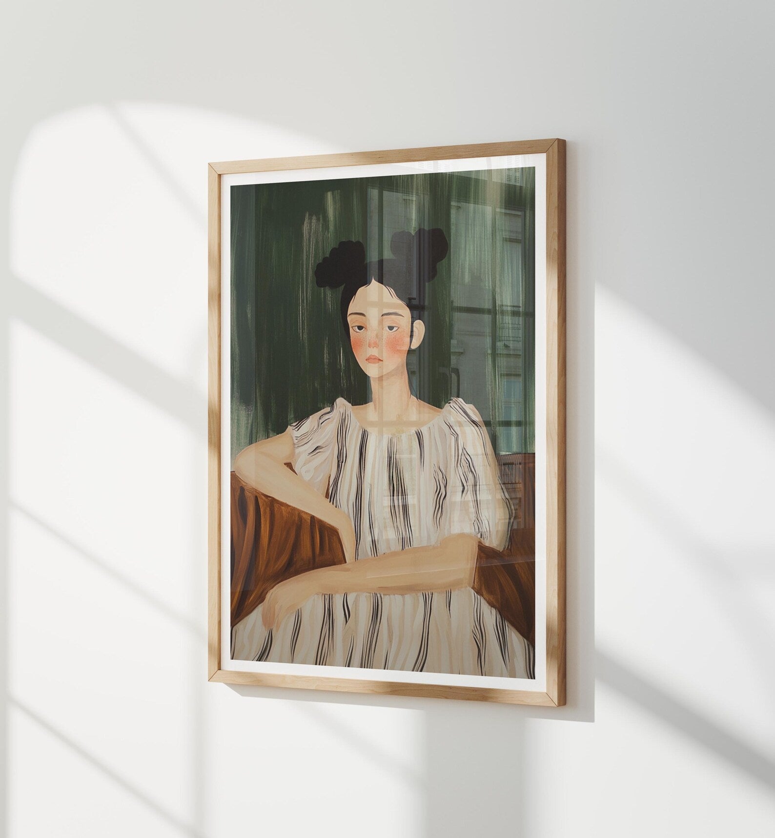 Vertical 3x4 Wall Frame Mockup With Sunlight