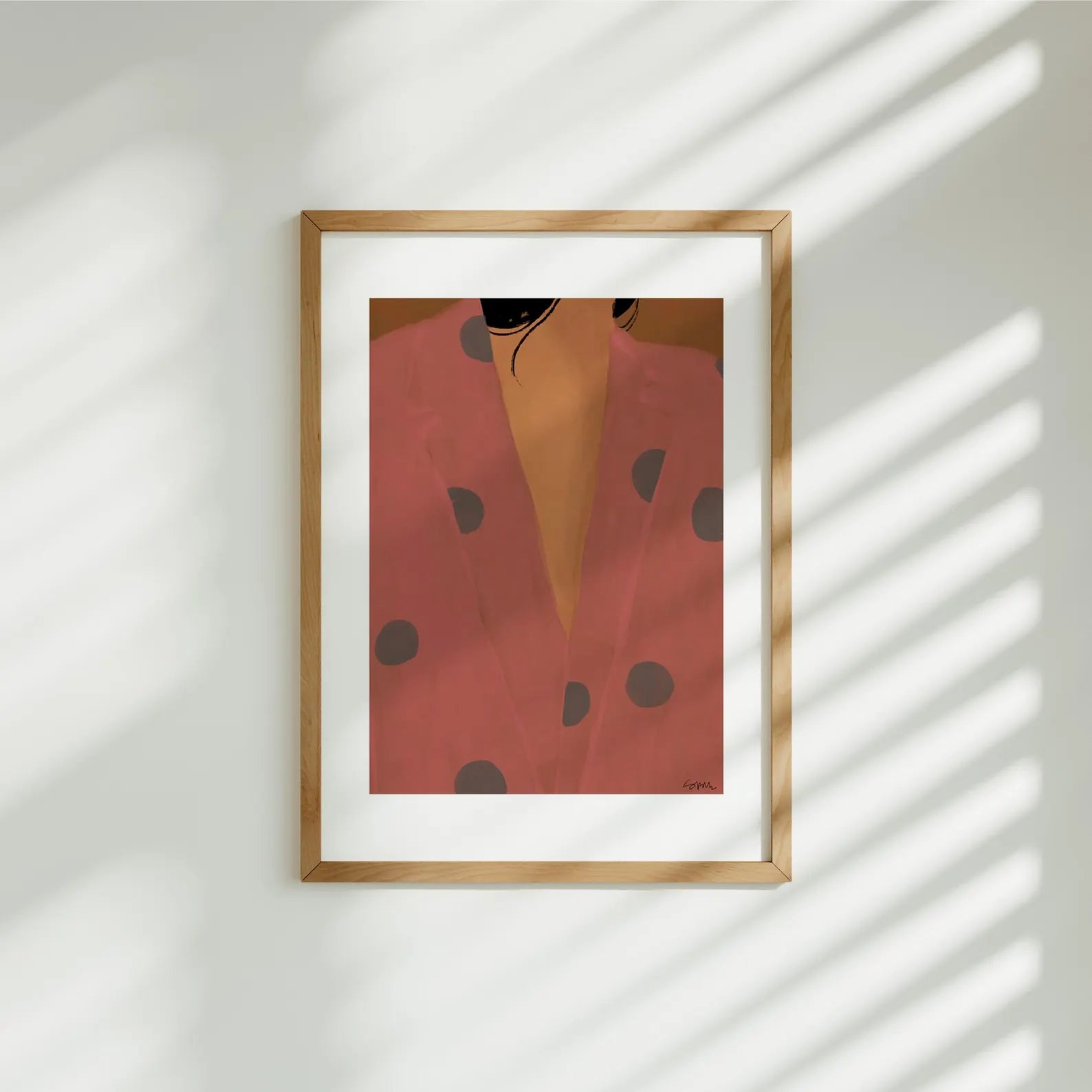 Vertical 5x7 Wall Frame Mockup With Sunlight