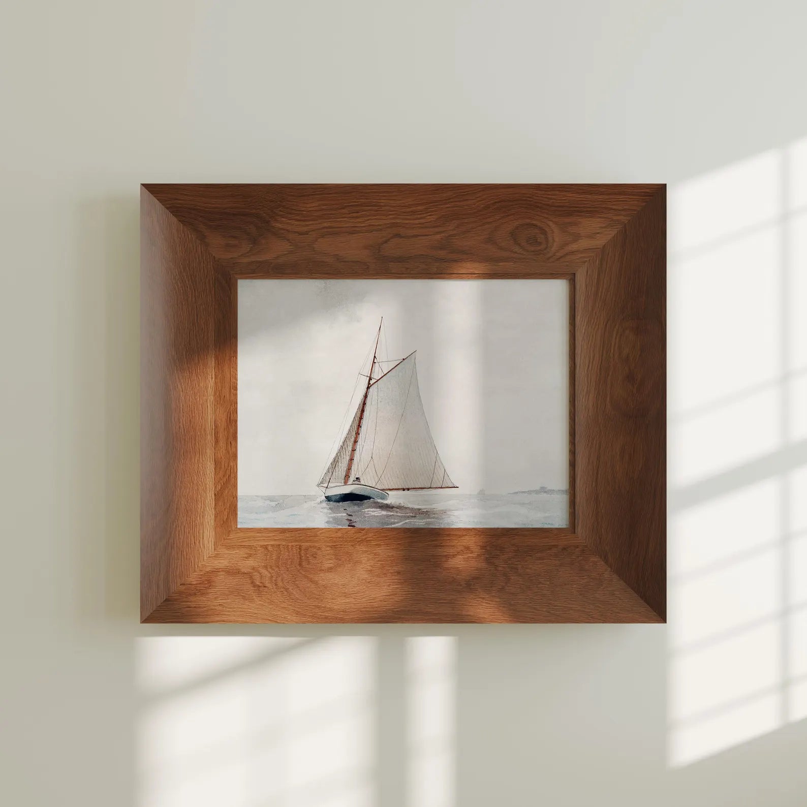 Horizontal 4x3 Wall Frame Mockup With Sunlight