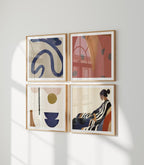 4 Square Wall Frames Mockup With Sunlight