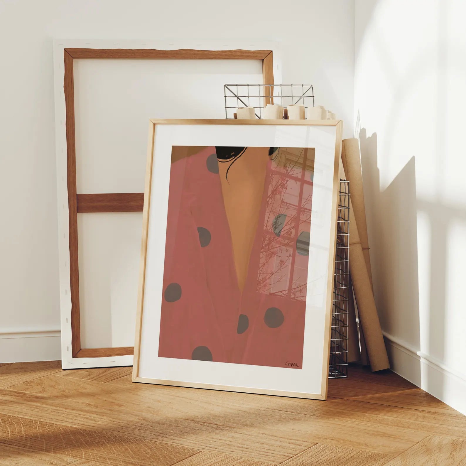 Vertical 3x4 Frame Mockup With Reflection