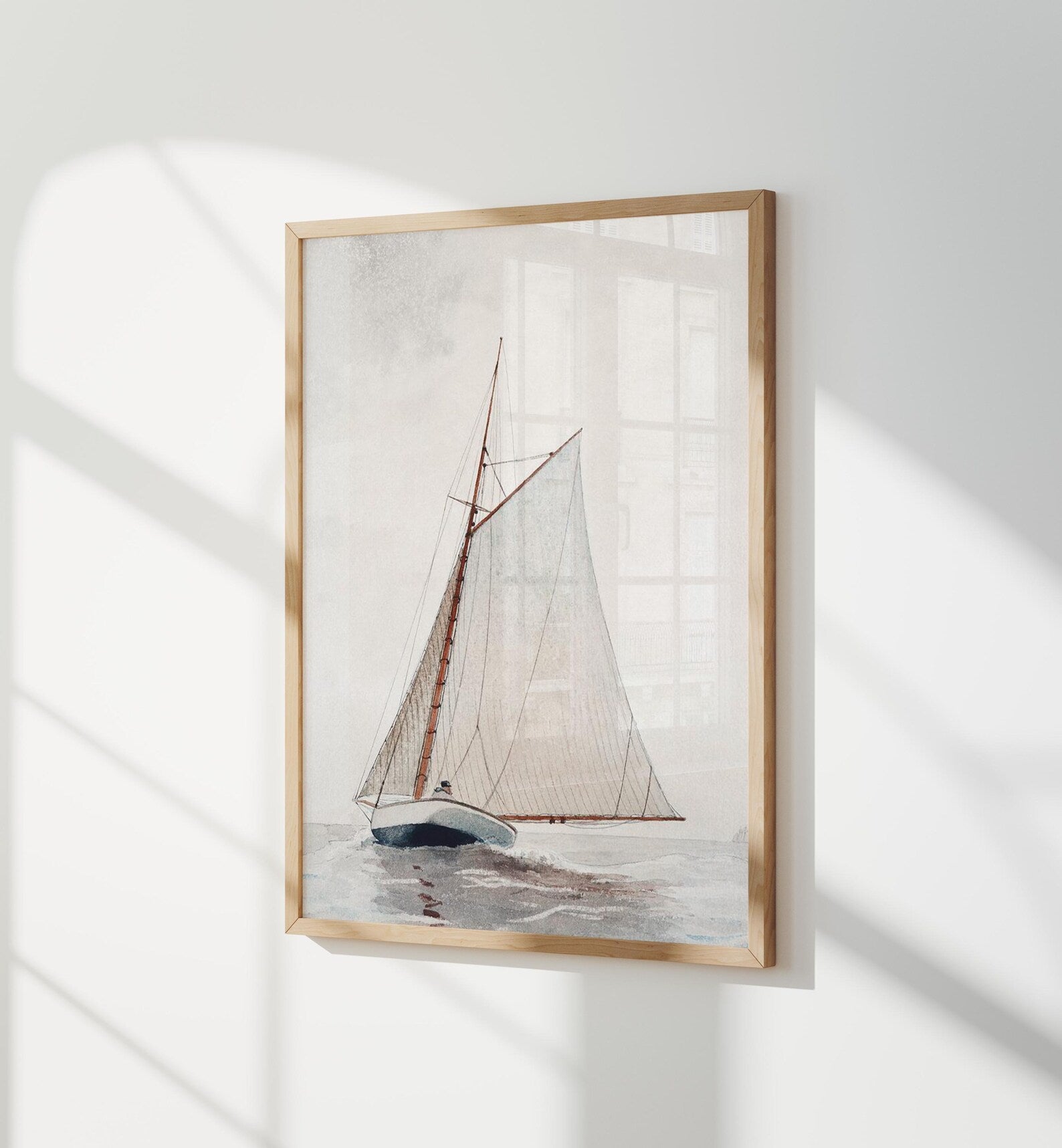 Vertical 3x4 Wall Frame Mockup With Sunlight