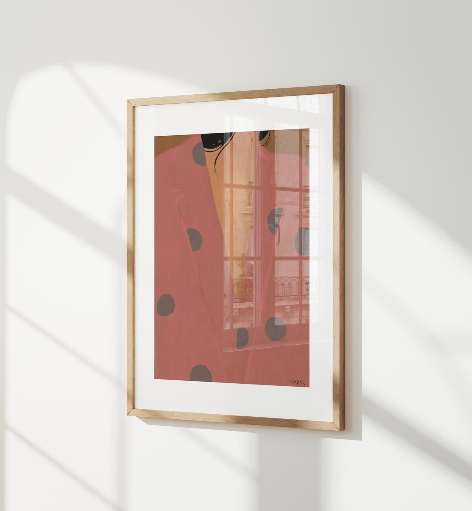 Vertical 3x4 Wall Frame Mockup With Sunlight