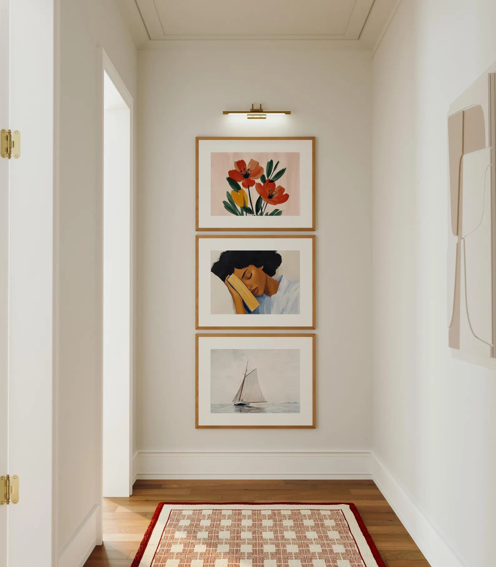 3 Horizontal 7x5 Wall Frames Mockup