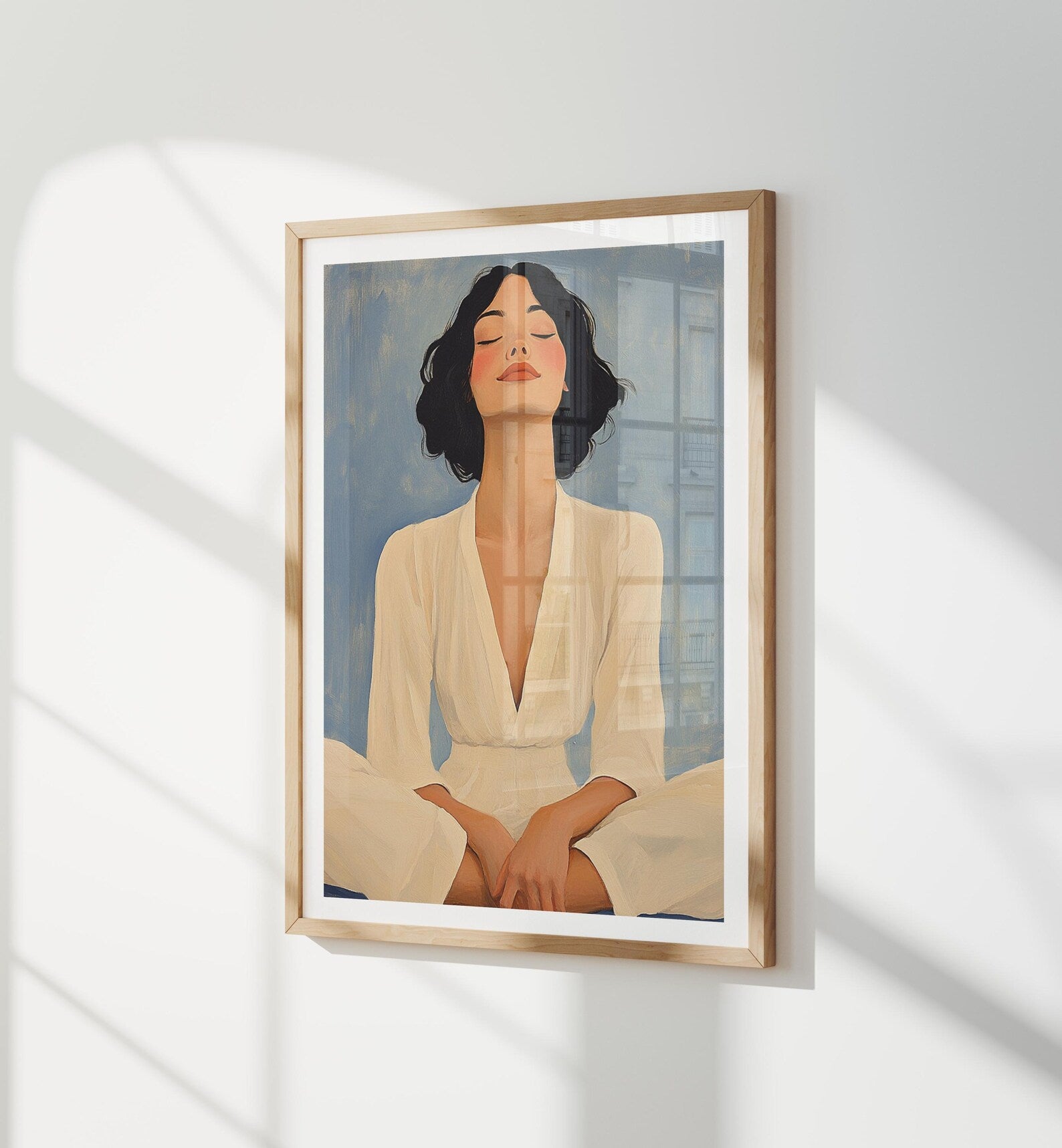 Vertical 3x4 Wall Frame Mockup With Sunlight