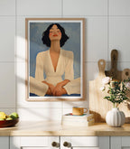 Vertical A Series Kitchen Wall Frame Mockup With Sunlight