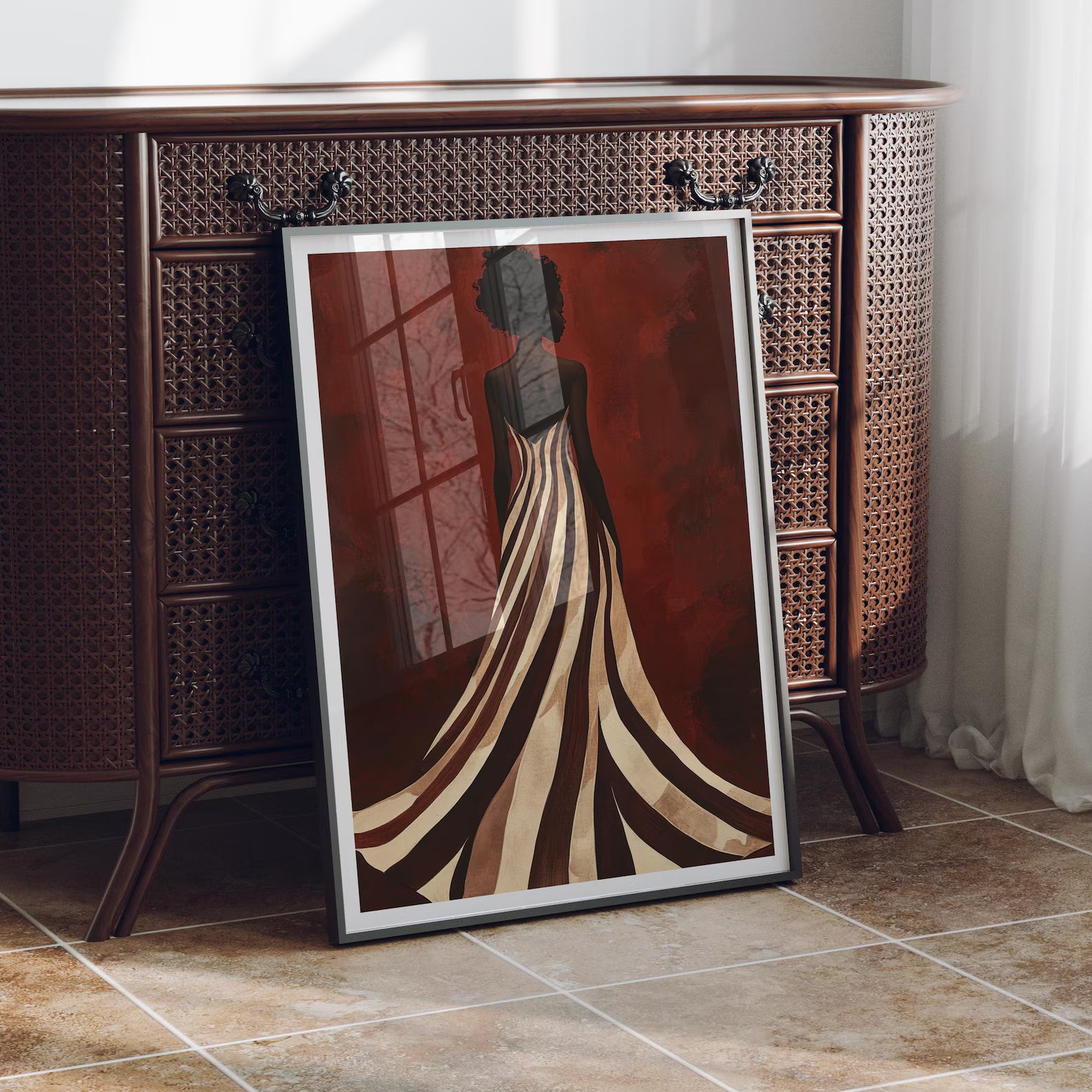 Vertical 3x4 Frame Mockup With Reflection