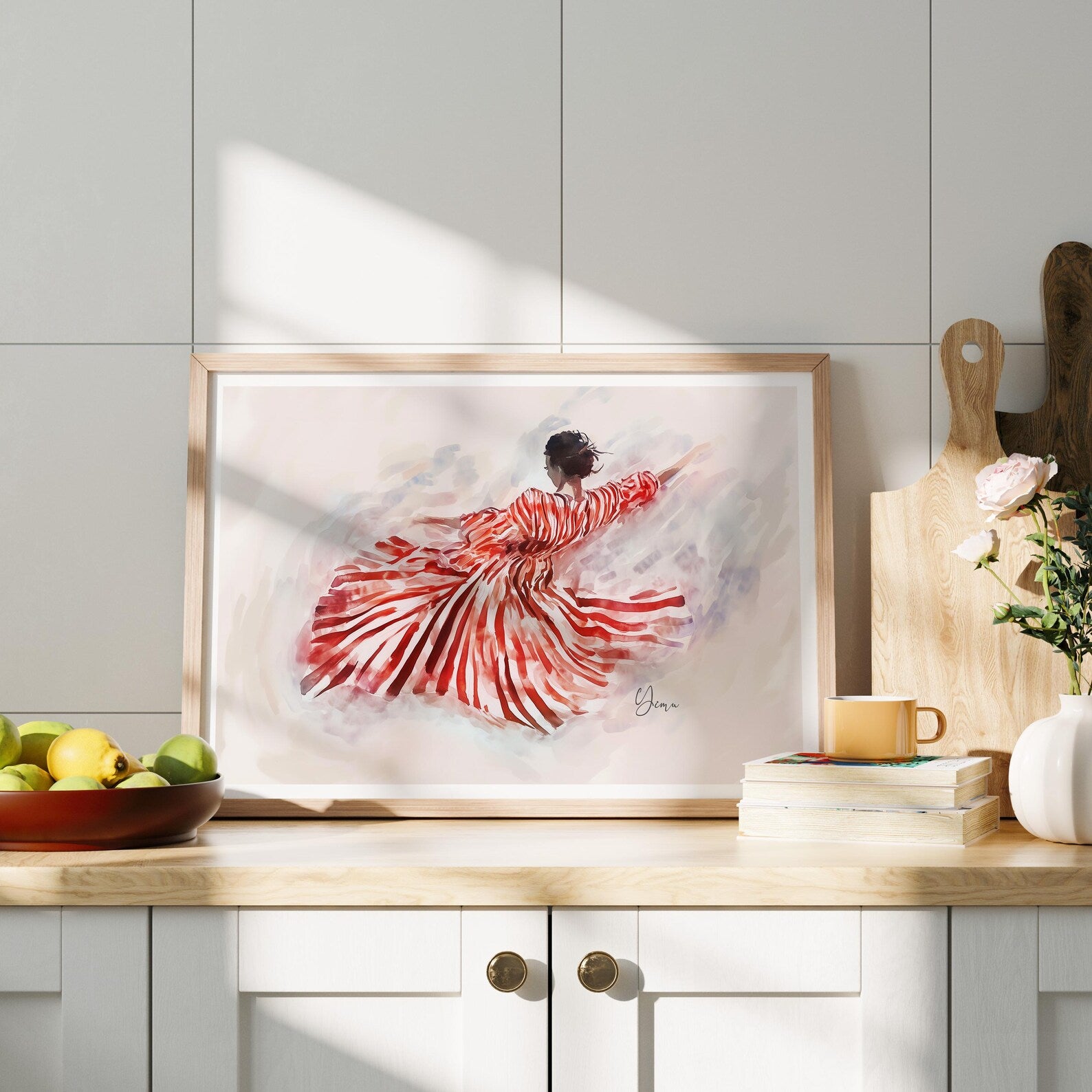 Horizontal Kitchen A Series Frame Mockup With Sunlight