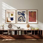 3 Vertical 5x7 Wall Frames Mockup With Sunlight