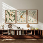 3 Vertical 5x7 Wall Frames Mockup With Sunlight