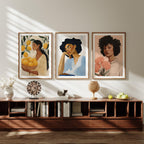 3 Vertical 5x7 Wall Frames Mockup With Sunlight