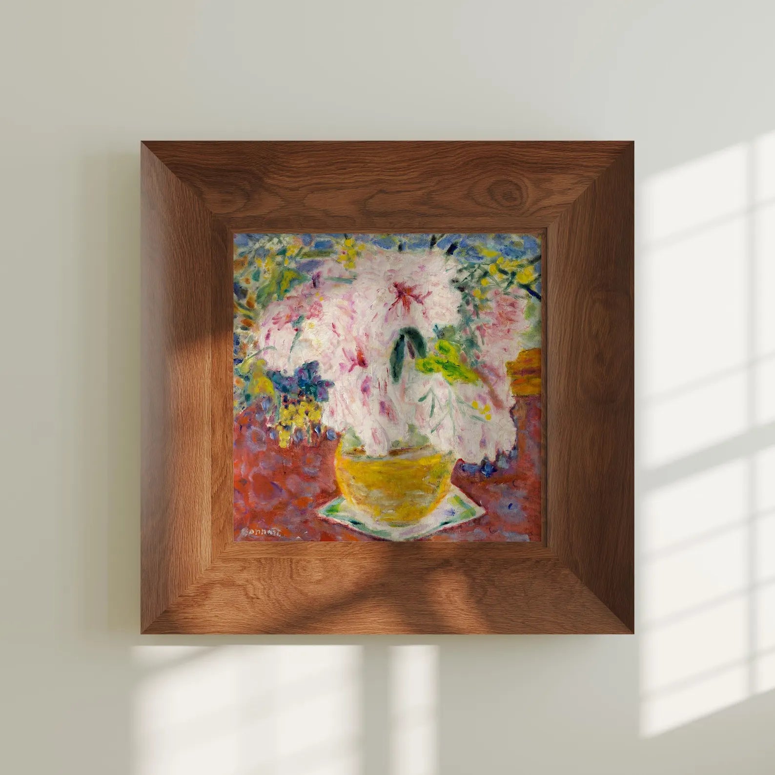 Square Wall Frame Mockup With Sunlight