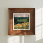 Square Wall Frame Mockup With Sunlight