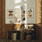 6 Vertical Wall Gallery Frames Mockup With Sunlight