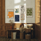 6 Vertical Wall Gallery Frames Mockup With Sunlight