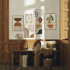 6 Vertical Wall Gallery Frames Mockup With Sunlight