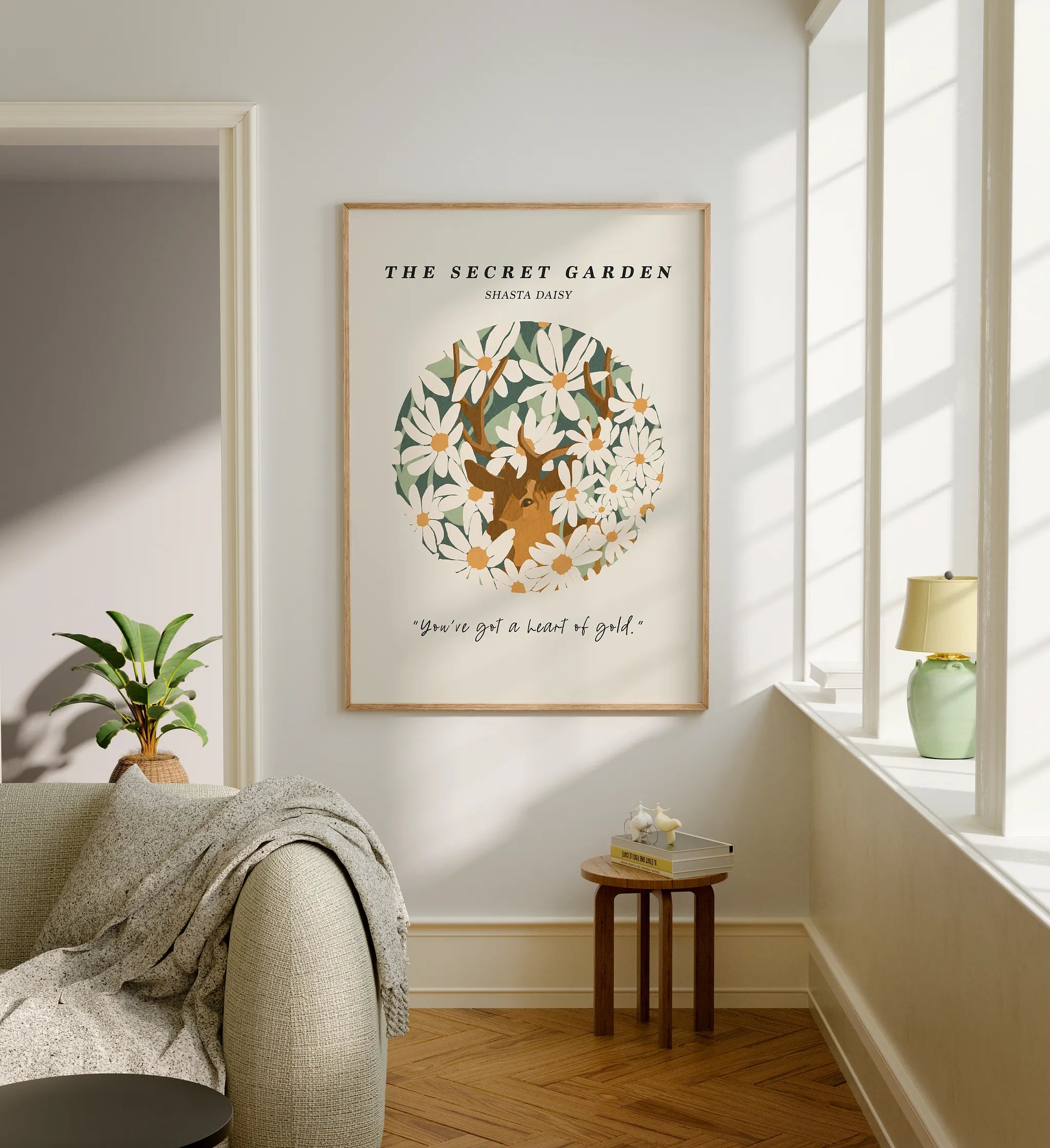 Vertical 5x7 Living Room Frame Mockup With Sunlight